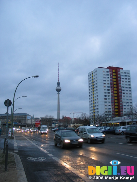 25310 Traffic, high rise flat and Fernsehturm Berlin (TV Tower)